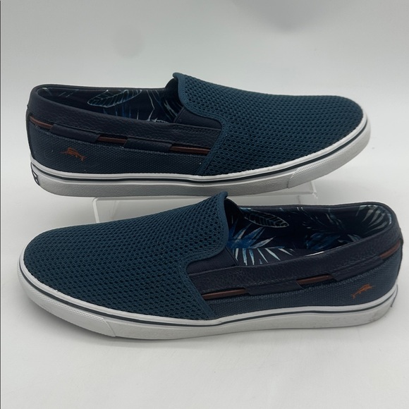 Tommy Bahama Jaali Blue Mesh Canvas Slip-On Loafers Mens Size 12D - Picture 1 of 13
